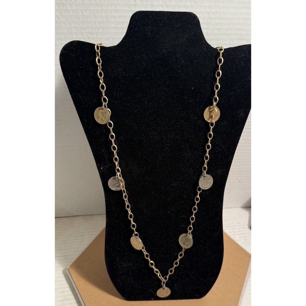 Vintage 1960's MCA Canadian Multi-Coin Charm Station Necklace Elizabeth II Penny